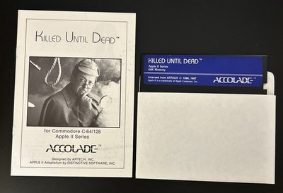 Killed Until Dead Mystery Club Accolade for Apple II Commodore C-64/ 128 1987