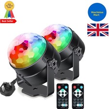Compact 3W RGB Disco Lights - 2 Pack with Remote for Kids' Birthday & Gatherings