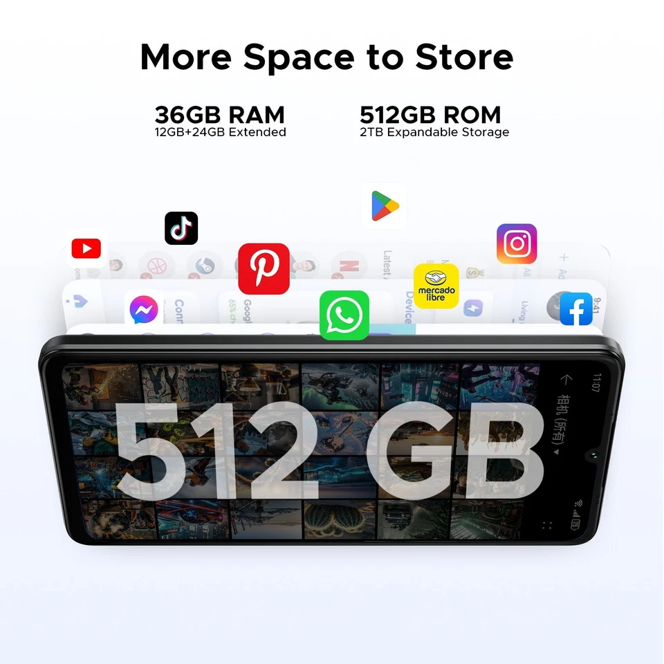 Teléfono inteligente DOOGEE Note 59 Pro+ 5G desbloqueado Android 16 teléfono celular 36 GB+512 GB NFC Foto 3 de 4