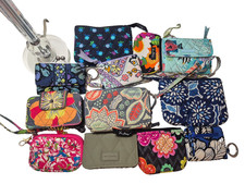 Vera Bradley Lot 12 Keychain Wristlets Kiss lock Bifolds Zip Around Card Wallets