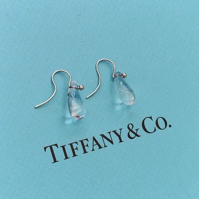 RARE Tiffany & Co. Elsa Peretti Platinum Crystal Rock Teardrop