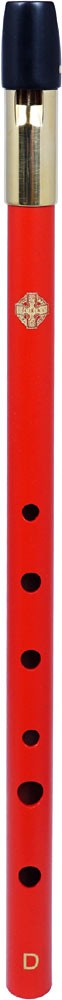 Glenluce Wexford Brass Whistle in high D. Soft sweet tone. Red finish.