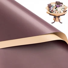 20 Sheets Flower Wrapping Paper - 22.4 x 22.4 inch Cameo Brown Color Water-Resis