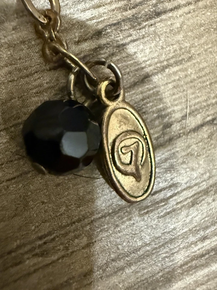 Graziano Gold Tone Multi Strand Blue Black Beaded Statement Necklace - Image 4 of 4