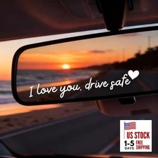 3PCS I Love You Drive Safe Mirror Sticker, Cute Car Decals for 3 PCS White