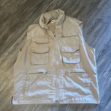 Vintage Banana Republic Vest Mens Xl Khaki Safari Travel Utility Photographer
