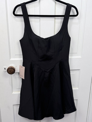 oddmuse Black Solid Dress Wide Strap Dress Women s M