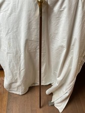 Antique Gold Plated Handle Wooden Walking Cane Stick