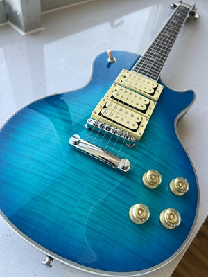 #ad #ad LP Ace Frehley Blue Flame Electric Guitar Maple Top Ship from US $279.00