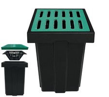 Catch Basin for Drainage with Fiber Glass Grate-18x18x24 in. Deep Drainage Ba...