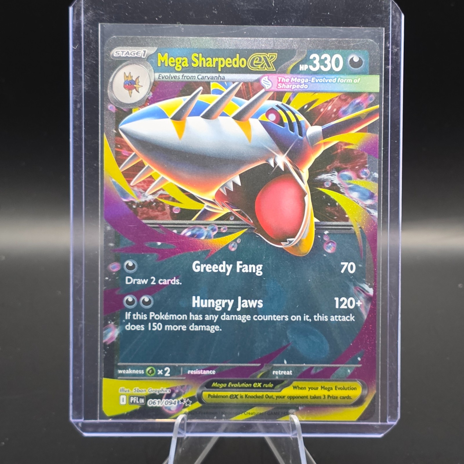 Mega Sharpedo ex 061/094 RR Phantasmal Flames Pokemon English