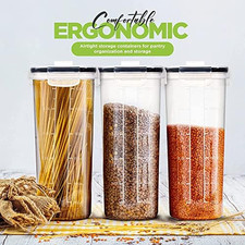 Contenitori Ermetici Per Alimenti 2800ml - Per Cereali, Farina, Zucchero | BPA Free Con Beccuccio E Misurino | Blu - Foto 9