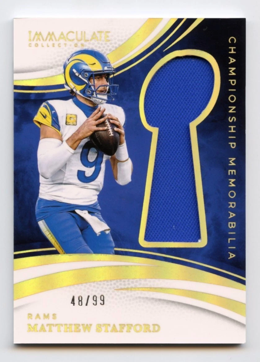 Panini Matthew Stafford Memorabilia Football Sports Trading Cards