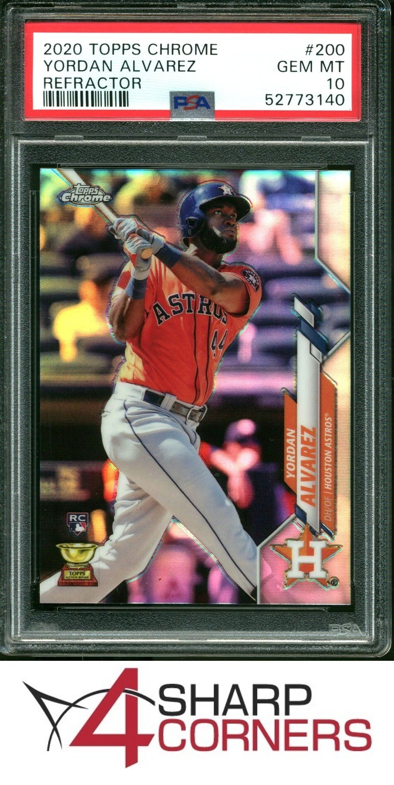 2020 TOPPS CHROME REFRACTOR ALL-STAR ROOKIE #200 YORDAN ALVAREZ RC ASTROS PSA 10