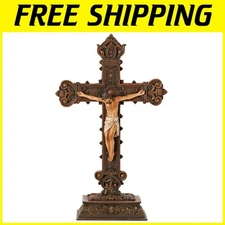 Intricate Detail Standing Crucifix, Religious 14.5"