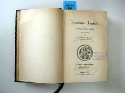 Historisches Jahrbuch. 1888. Im Auftrage der Görres-Gesellschaft. Grauert, Dr. H