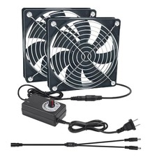 Ventilador de computadora 2 x 120 mm con enchufe de CA 110V 220V ventilador alimentado por CA con CC 3V a 12V