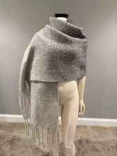 Mer Sea & Co. Cozy Travel Wrap 96" x 23" including fringe Gray Super Soft!