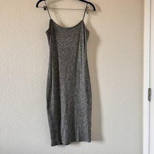 Mind Code Ribbed Midi Dress Body-con Women’s  S/M Gray Stretchy Sexy Date Party