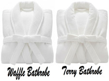 UNISEX 100% EGYPTIAN COTTON TERRY TOWELING & WAFFLE BATH ROBE DRESSING GOWN S-XL