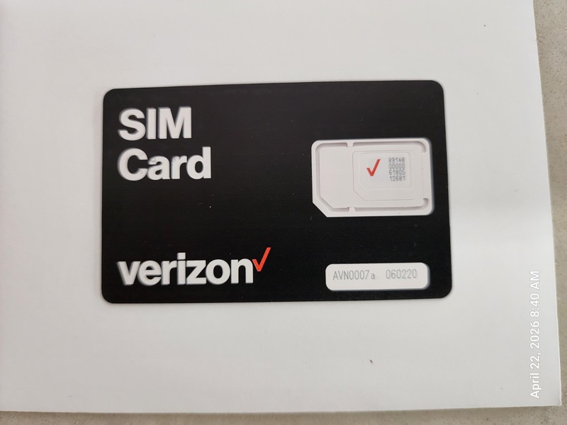 Verizon 5G SIM Card (BULKSIM-TRI-A) 3 Size Cutout (Regular, Micro, NanoSim)