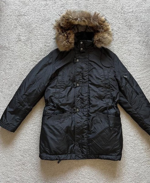Herren Hugo Boss Parka Schwarz Daunen L