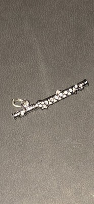 Vintage Sterling Silber 925 Flöte Holzbläser Bettelarmband Halskette Anhänger Musik