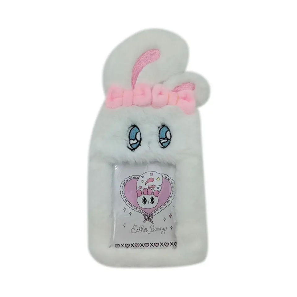 Cartoon Plush Rabbit K-Pop Idol Photocard Holder Photo Card Holder Key ...