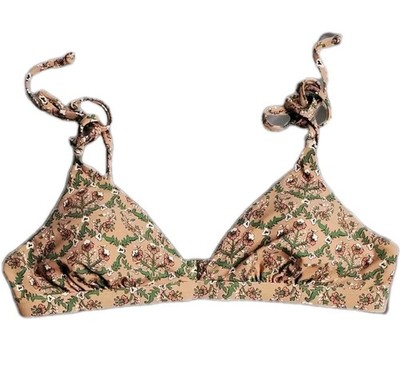 Roller Rabbit Bikini Top XS Hampton Shoulder Tie Top Rose Floral String Swim