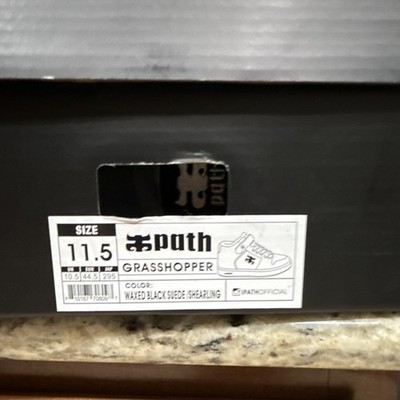 IPATH Grasshopper Skateboarding Shoes Black Waxed Suede Size 11.5