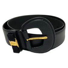 Salvatore Ferragamo Navy Leather Belt