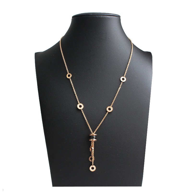 Bulgari B.zero1 Diamond Ceramic 750 Yellow Gold Necklace