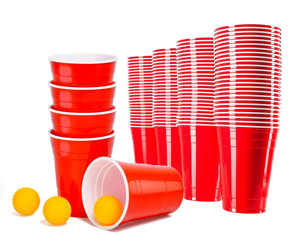 Red Plastic Party Cups 12oz / 16oz – Beer Pong Cups Reusable |Pack of 25 50 100 - Image 4 of 4