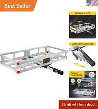 Maxxhaul Hitch Mount Aluminum Cargo Carrier - High Side Rails 500 Lbs Capacity