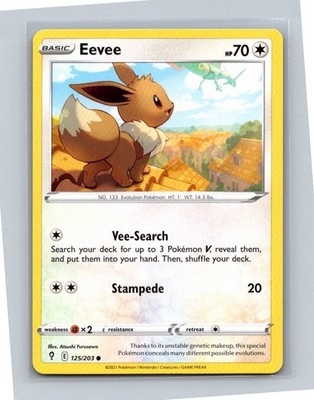 Eevee 125/203 SWSH07: Evolving Skies Common NM