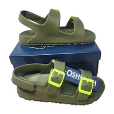 OshKosh B'Gosh Toddler Unisex Rivar Sandal Size 12 Olive Lime Green Adjustable