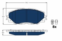 Bremsbelagsatz Scheibenbremse Electric Blue TRW GDB3425BTE FüR Prius Toyota Plus