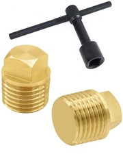 Solid Boat Plug - 1/2 Inch Drain Plugs with T Handle 0.5 inches, Gold Black