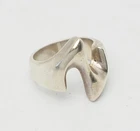 Funky vintage mid century modern solid sterling silver abstract ring in size 7