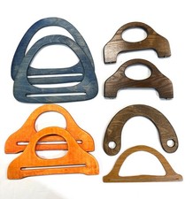 Purse Handles Mixed Lot of Wooden Handles & Two Hinged Handles Vintage New