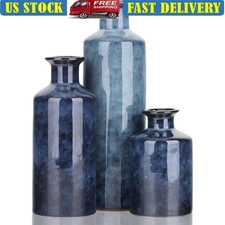 Ceramic Vases Set Decorative Home Decor Centerpiece Rustic Elegant 3 Pieces New