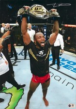 LEON ROCKY EDWARDS SIGNED UFC CHAMPION 16X12 PHOTO (ACG CERT AG18066)