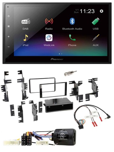 Pioneer USB Bluetooth DAB 2DIN Lenkrad Autoradio für Nissan Cube ab 2009 Frontie
