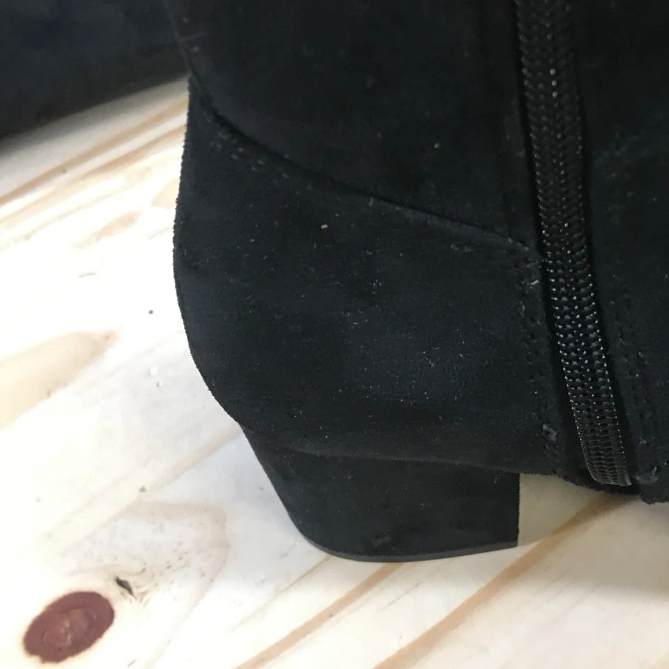 Christian Siriano Botas Mujer 7 Altas Montar Negras Cremallera Lateral Informales Tacones Bloque Foto 4 de 4