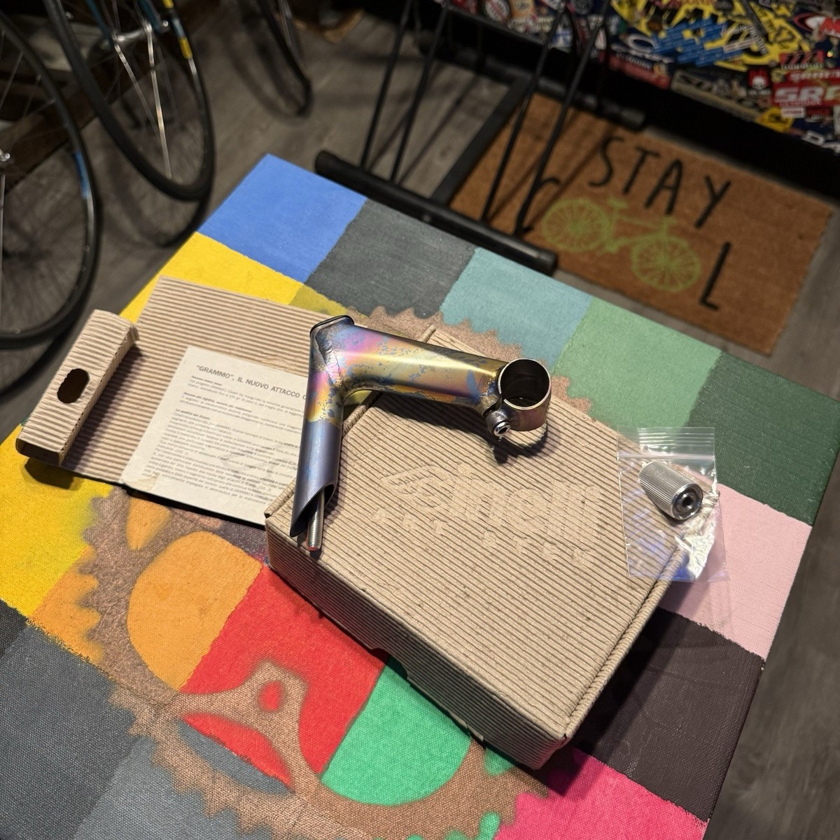 NOS 1990's CINELLI GRAMMO ART STEM - 120mm / QUILL TITANIUM