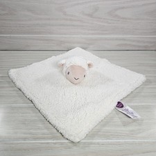 Parents Choice Lamb Lovey Cream Sherpa Satin Baby Security Blanket Plush Buddy