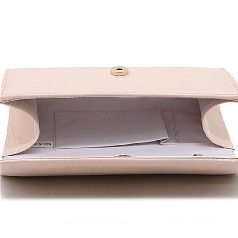 Bolso de Mano Moda Bolso sin asas de Cuero de Hombro para Mujer Charol Liso Noche Fiesta Foto 4 de 4