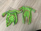 2 Vintage Cabbage Patch Doll Clothes Green Rainbow Jumpsuit Poseable Gymnastic