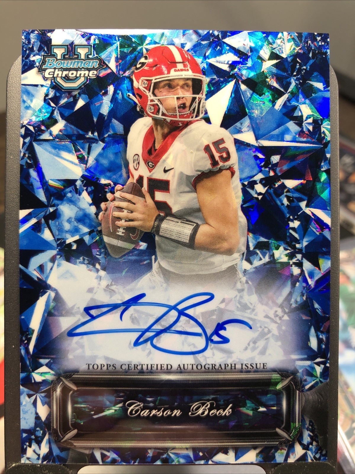 2024 Bowman U Chrome Sapphire Selections Auto Carson Beck Bulldogs Hurricanes A