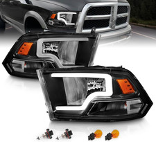 Black Replacement Headlights for 2009-2018 Dodge Ram 1500 2500 3500 Truck - LED